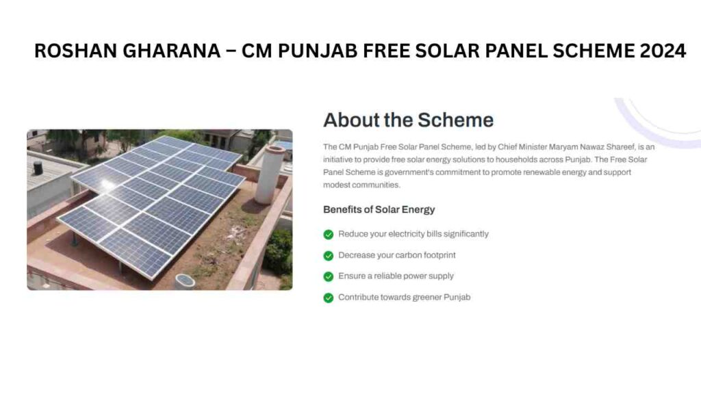 Roshan Gharana CM Punjab Free Solar Panel Scheme