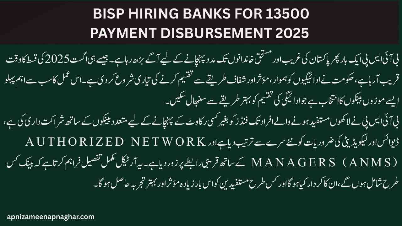 BISP Hiring Banks for 13500
