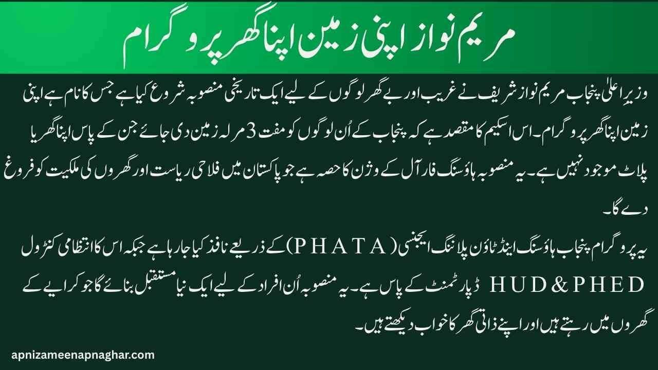 Maryam Nawaz Housing Scheme Apni Zameen Apna Ghar Ka Future