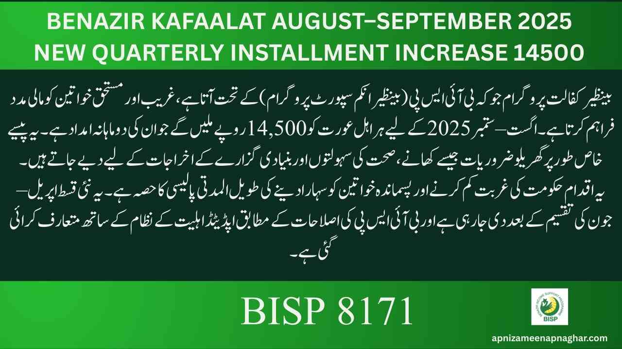 Benazir Kafaalat August–September 2025