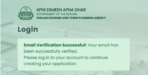 Email verification process for Apni Zameen Apna Ghar 2026 3 Marla Plot Apply by Maryam Nawaz