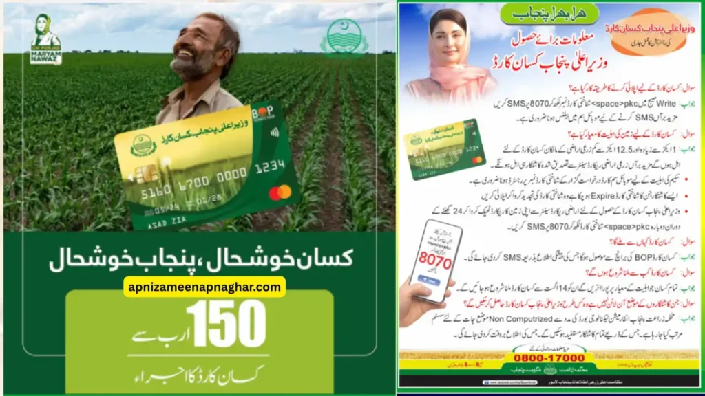 CM Punjab Kissan Card 2026 benefits infographic showing interest free loan timely credit lucky draw prizes digital payments and green tractor scheme
