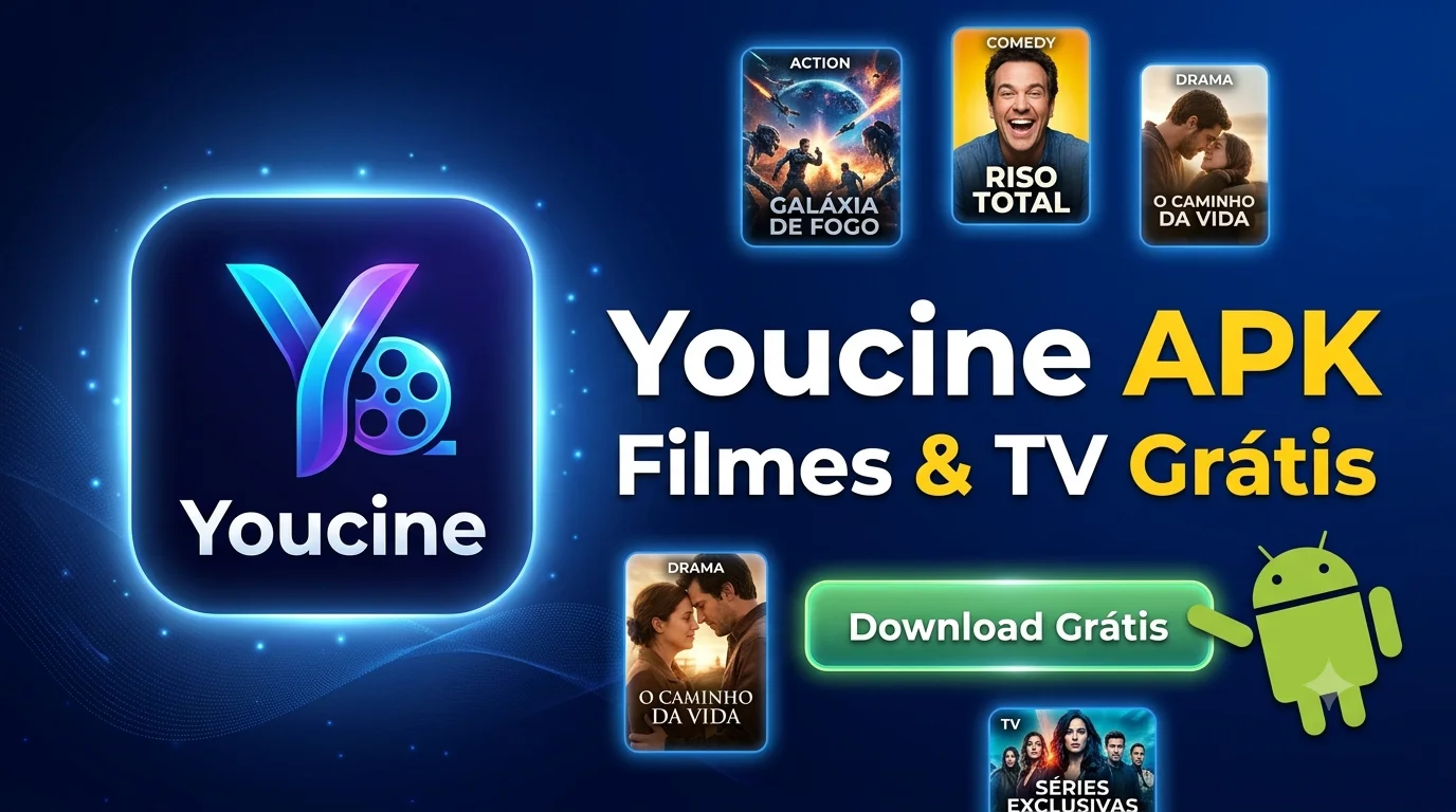 Youcine APK Download Grátis 2026 – App Interface with Movies and Live TV
