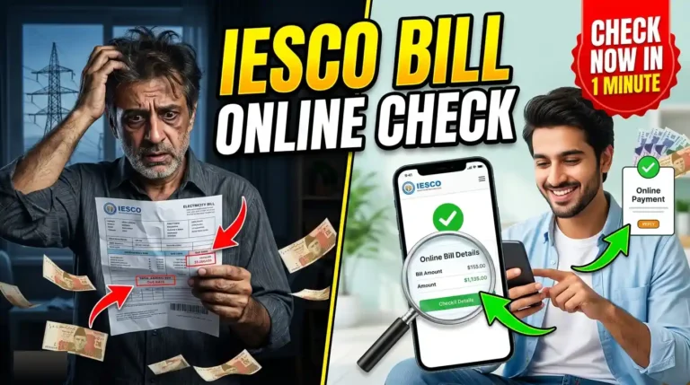 IESCO Bill Online Check guide showing how to check IESCO electricity bill online with reference number